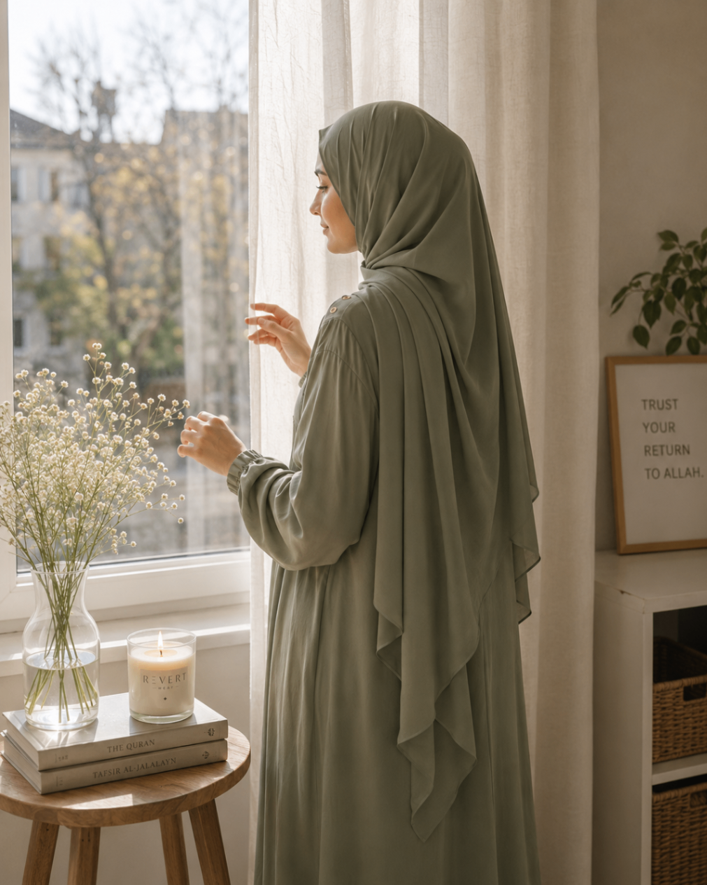 Soft natural fabric in window light